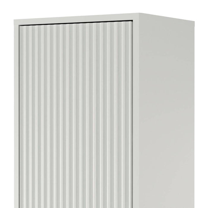 Mobile bagno ANVERS, rigato, maniglia oro, bianco