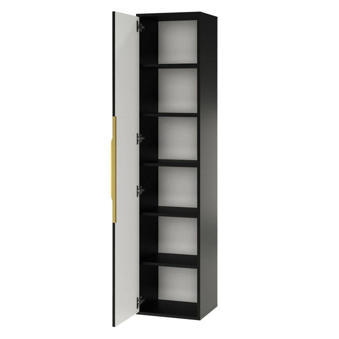 Mobile bagno ANVERS, rigato, maniglia oro, nero