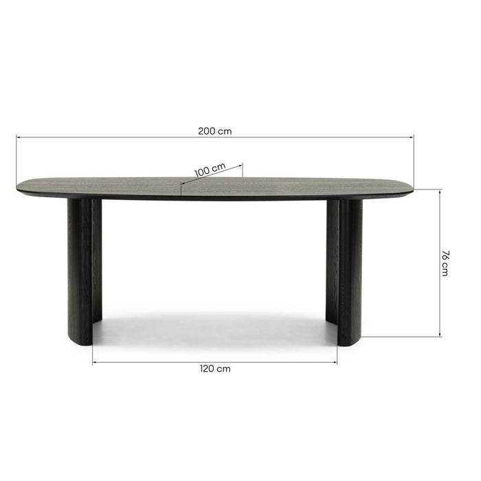 Tavolo da pranzo MARIS 200 cm, ovale, impiallacciatura frassino