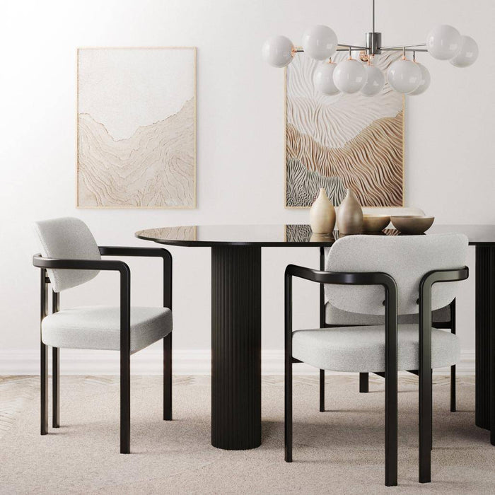 Sedia Imbottita FLAIRE, Grigio Beige e Nero
