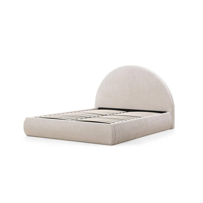 Letto rivestito MIMIQ 160x200 cm, con contenitore, beige