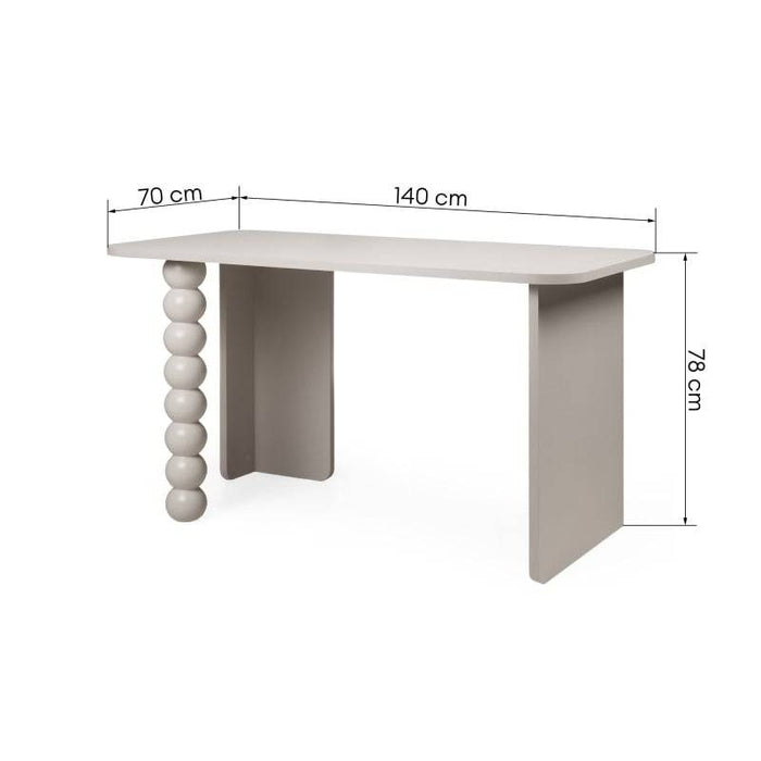 Scrivania ORELIA cashmere con gamba decorativa