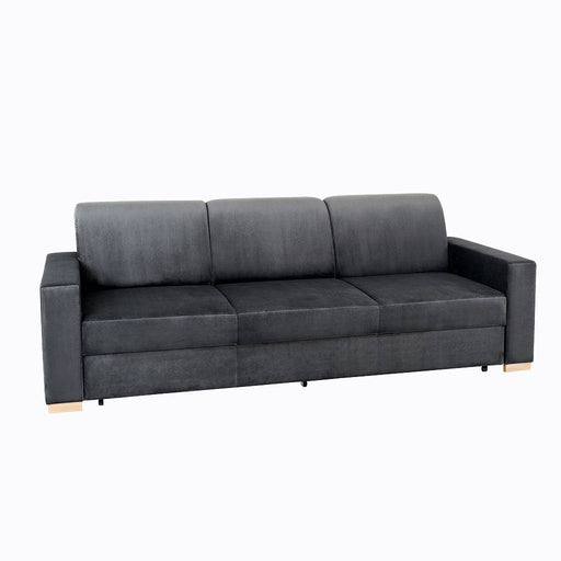 Divano in tessuto grigio scuro con seduta spaziosa e braccioli larghi, perfetto per ambienti moderni, SKU: SF040STABLROZ3-RV96