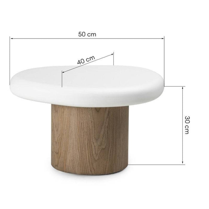 Tavolino OBUO 50 cm Bianco Noce