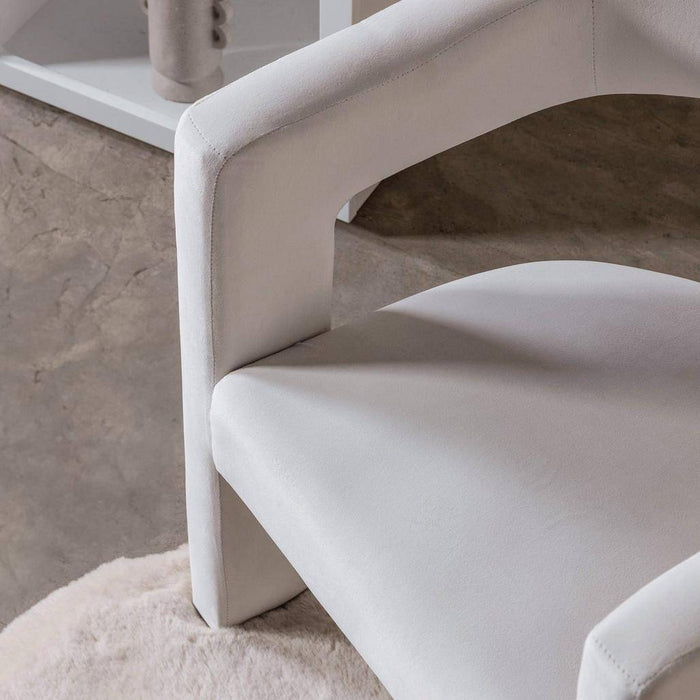 Poltrona Lounge LAUREN VELVET, velluto beige