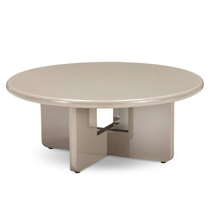 Tavolino da Caffè LARNA 80 cm Beige Lucido