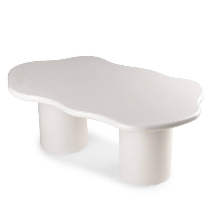 Tavolino MIRELLA, grigio-beige, forme arrotondate