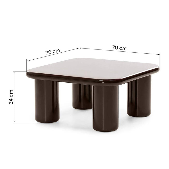 Tavolino da Caffè MURIEN 70 cm, Cioccolato Lucido