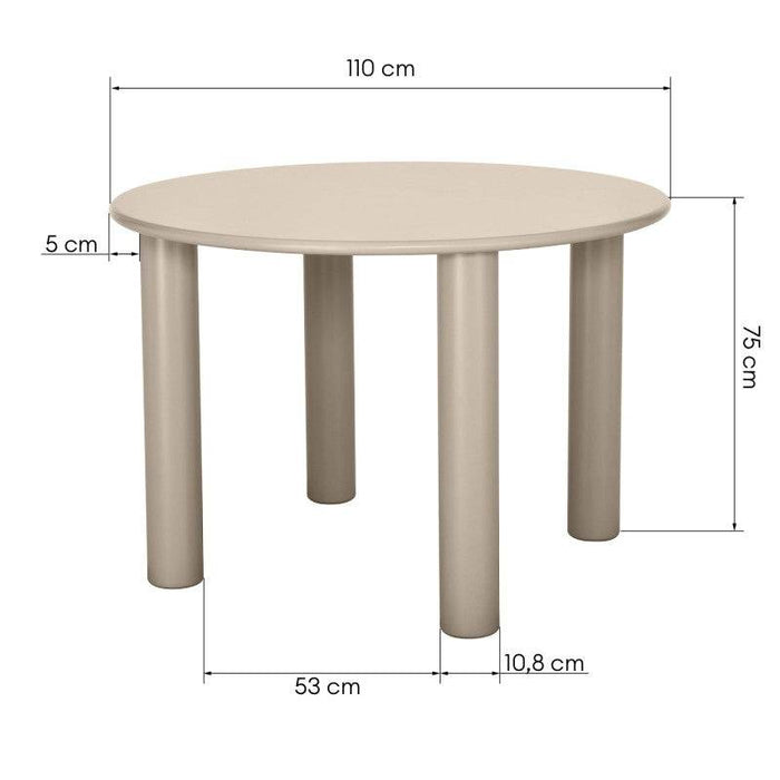 Tavolo Rotondo OKIJ Beige Scuro Diametro 110 cm
