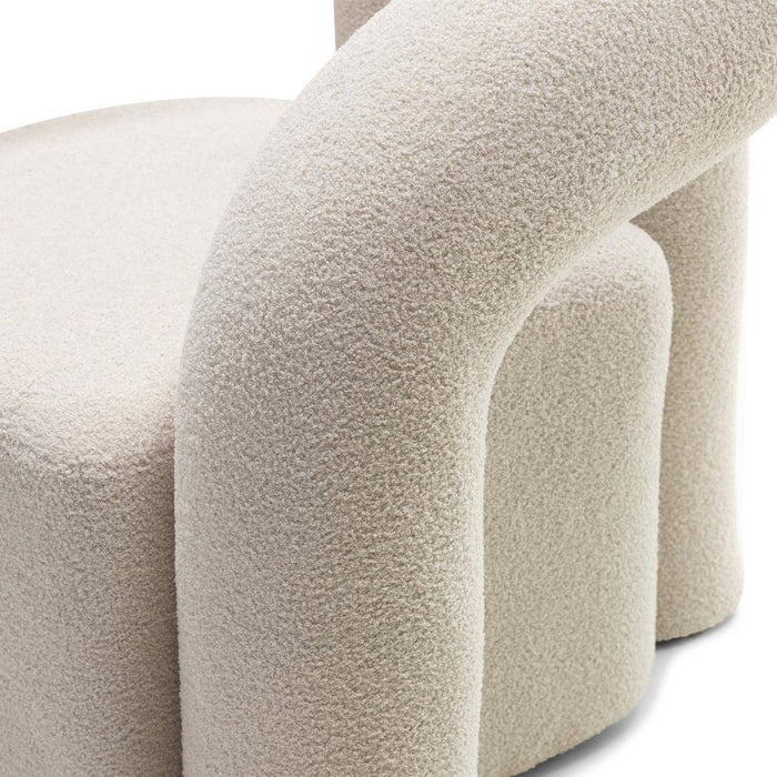 Poltrona imbottita SELLEL, beige chiaro, bouclé