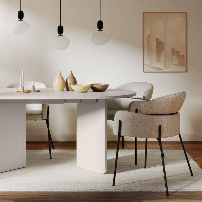 Tavolo estensibile MADERICK 140-200 cm, ovale, cashmere