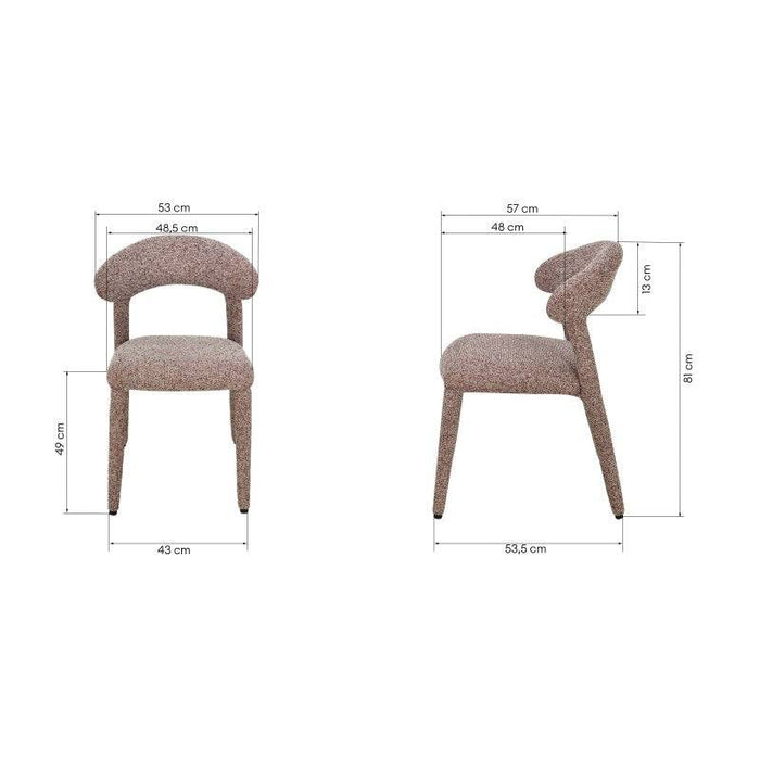 Sedia imbottita IROKIH, melange beige e bordeaux