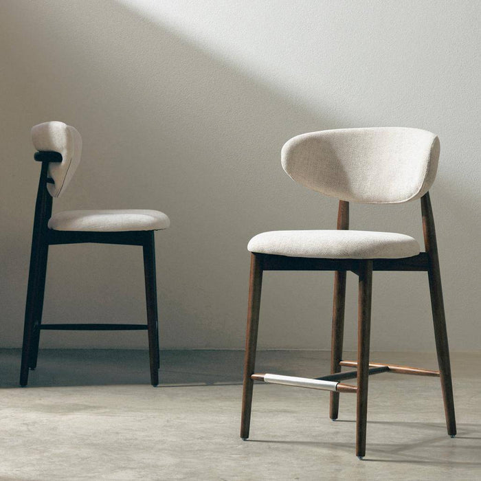 Sgabello da Bar MIRALI Beige e Marrone
