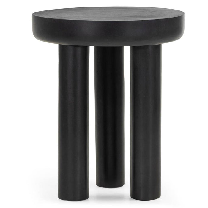 Tavolino laterale LUNGO 50 cm, rotondo, nero