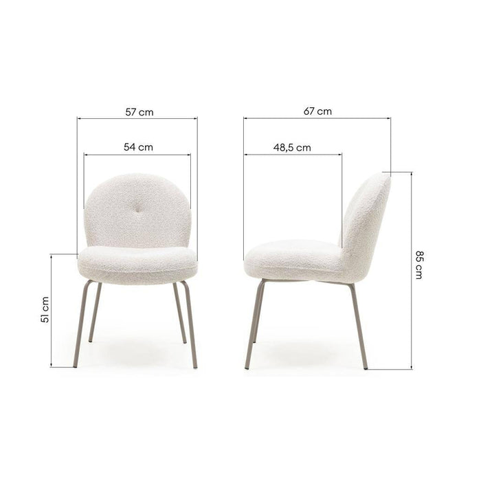 Sedia MIRANDO Beige Chiaro con Forme Arrotondate