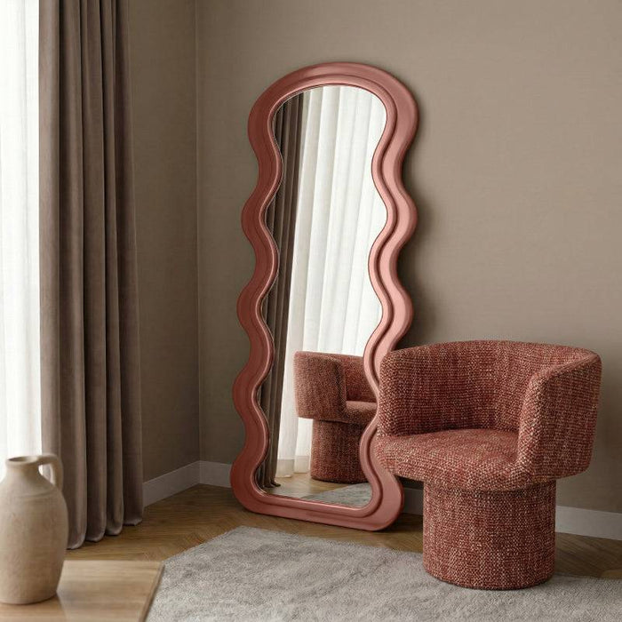 Specchio SELLEG 177x75 cm, forma organica, beige mousse