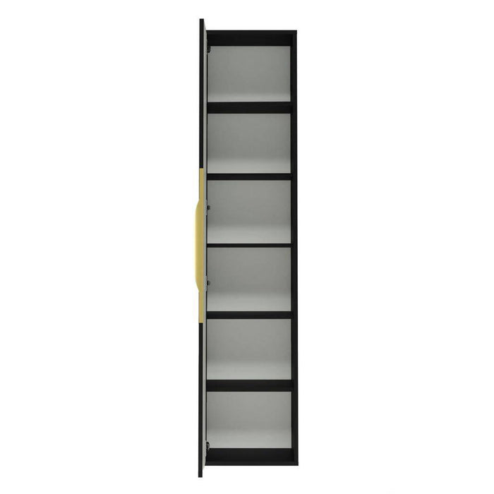 Mobile bagno ANVERS, rigato, maniglia oro, nero