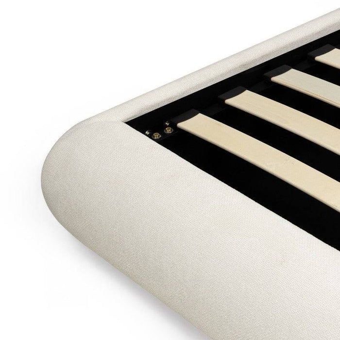 Letto imbottito LUMIN 160x200 cm, beige chiaro