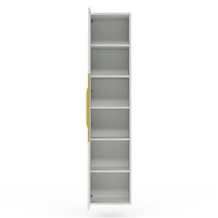 Mobile bagno ANVERS, rigato, maniglia oro, bianco