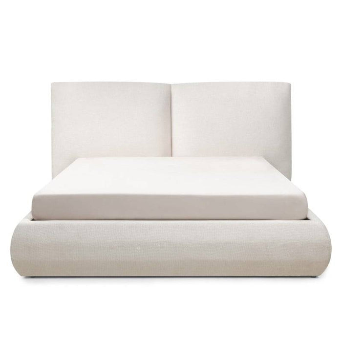 UNAR Letto imbottito 160x200 cm con contenitore beige