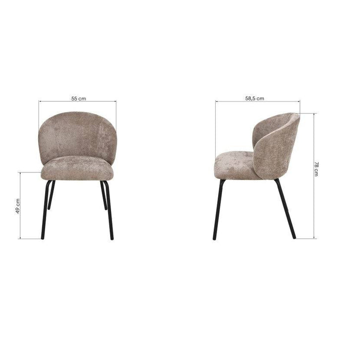 Sedia da pranzo ARISA, marrone/gambe nere