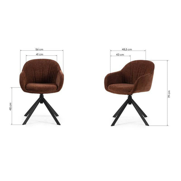 Poltrona Girevole AIRO - Marrone e Rosso