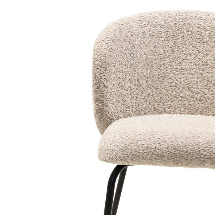 Sedia da pranzo LUEUR, beige, gambe nere