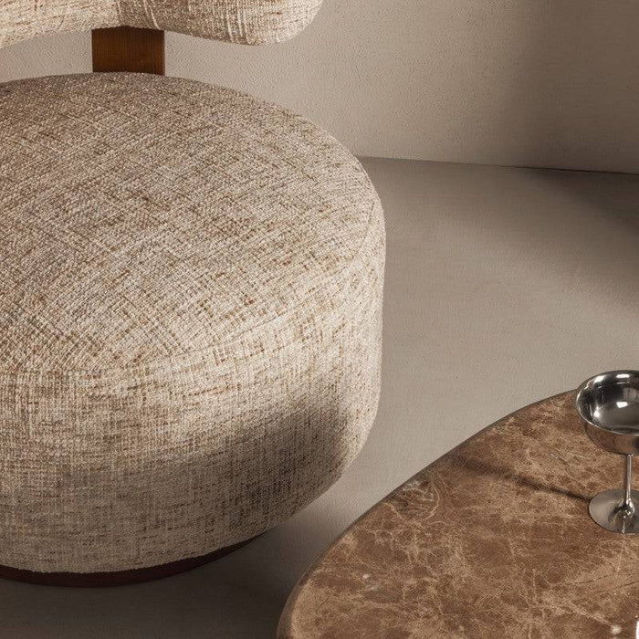 Poltrona lounge MARABELL, beige-grigio/noce