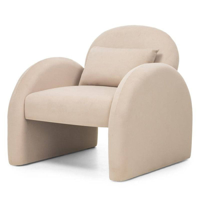 Poltrona lounge JADA beige chiaro velluto