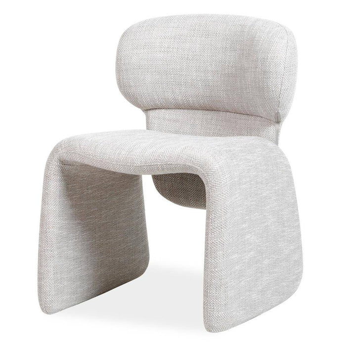 Poltrona rivestita BIZZA, beige e grigio