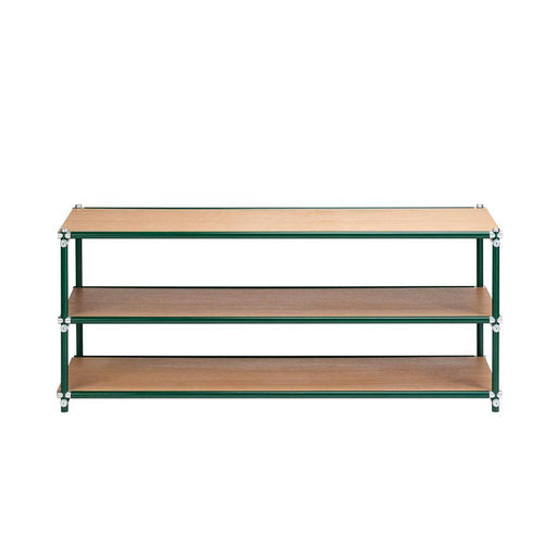 Consolle moderna SKARDU H3 FLEX in legno chiaro e verde, con struttura in metallo, ideale per soggiorno o ingresso, SKU: TB00SKARD3FLEX