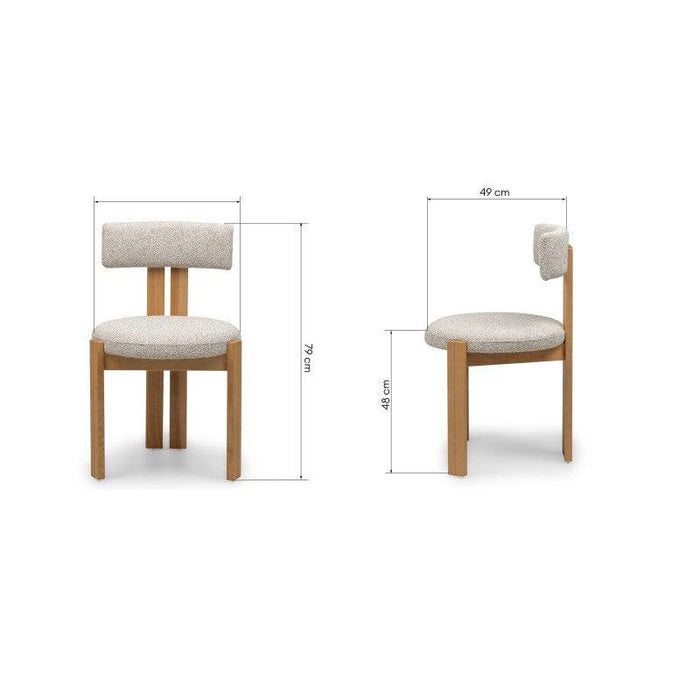 Sedia MARTIN beige-crema legno naturale