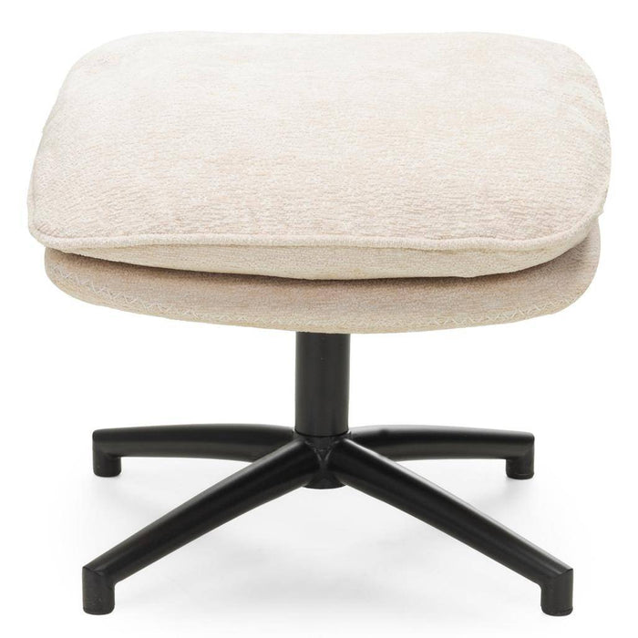 Poltrona girevole MERANO beige con poggiapiedi