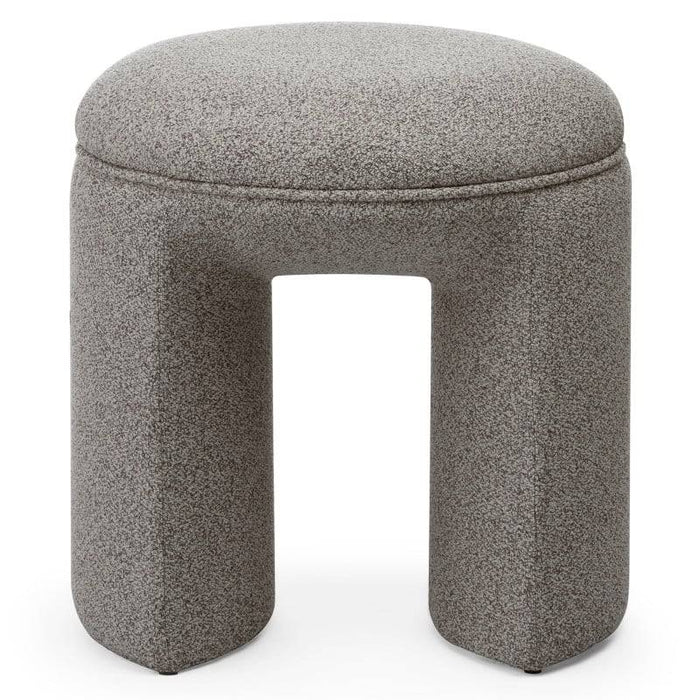 Pouf imbottito CAVE, forma arrotondata, marrone chiaro