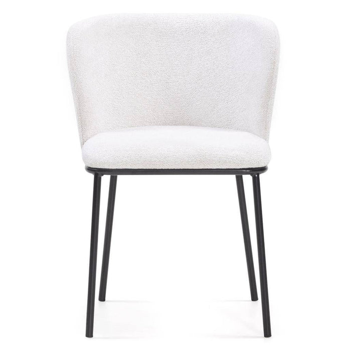 Sedia da Pranzo NIKA, Ecru con Gambe Nere