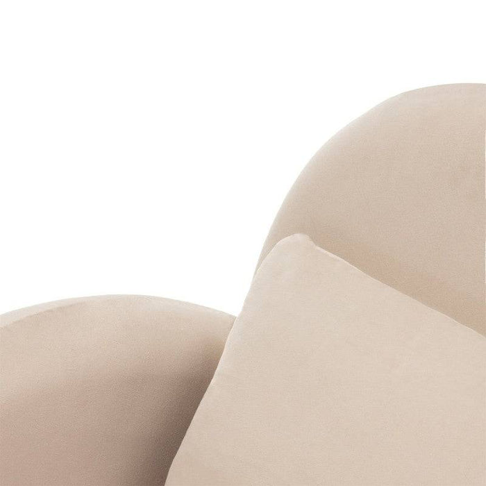 Poltrona lounge JADA beige chiaro velluto