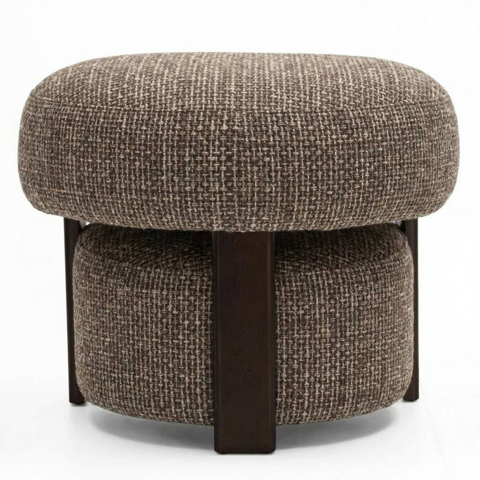 Poltrona lounge MARBELLO, forme arrotondate, marrone-crema/noce