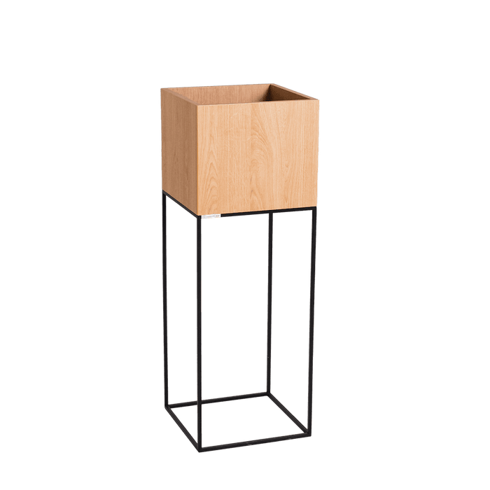 Vaso Flowerpot PALMUS METAL 100x35x35 - Naturale e Nero
