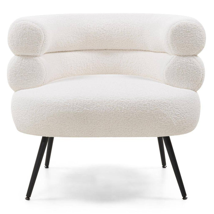 Poltrona MAGNIFIQUE avorio, forme arrotondate, gambe nere