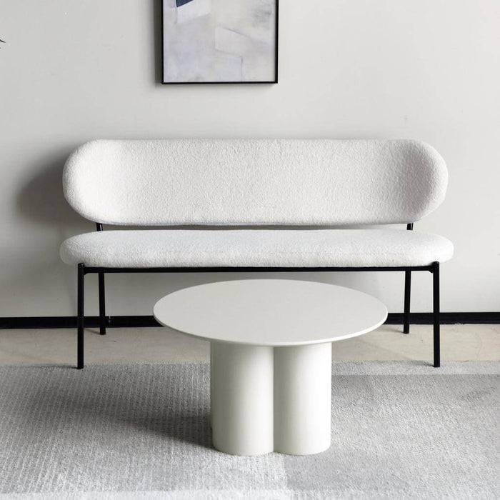 Tavolino Caffè LAVANO 80 cm, tondo, grigio beige