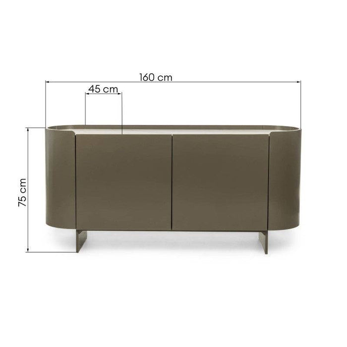 NARN Cassettiera ovale verde/grigio sinterizzato lucido