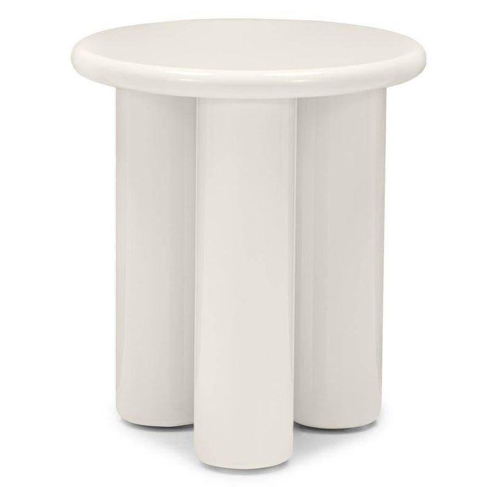 Tavolino laterale LOLA 40 cm, crema, lucido