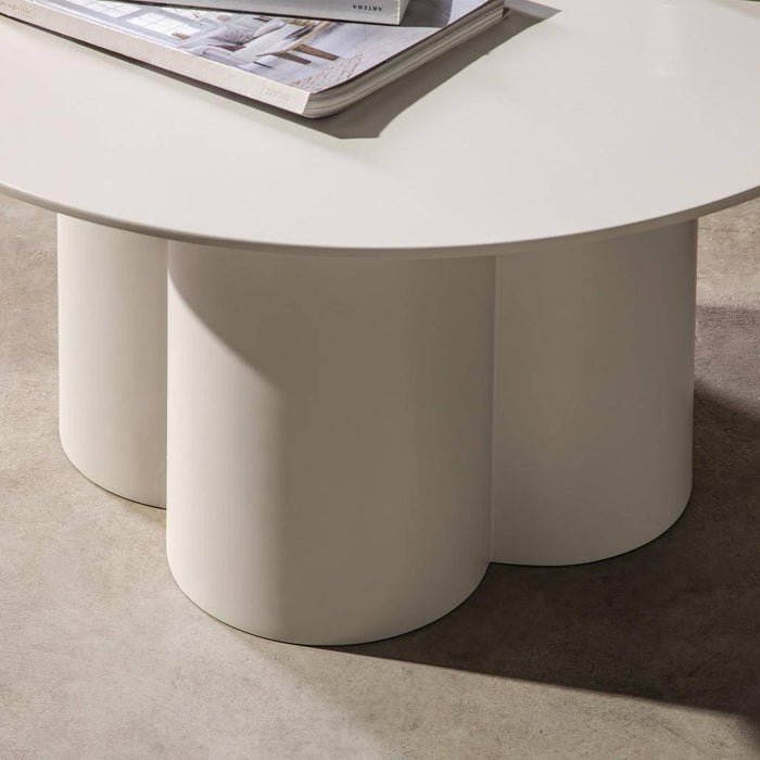Tavolino Caffè LAVANO 80 cm, tondo, grigio beige