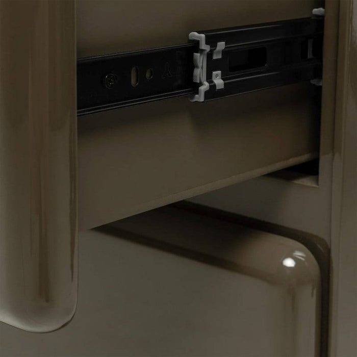 Comodino AGOS con cassetti, verde/grigio, forme arrotondate