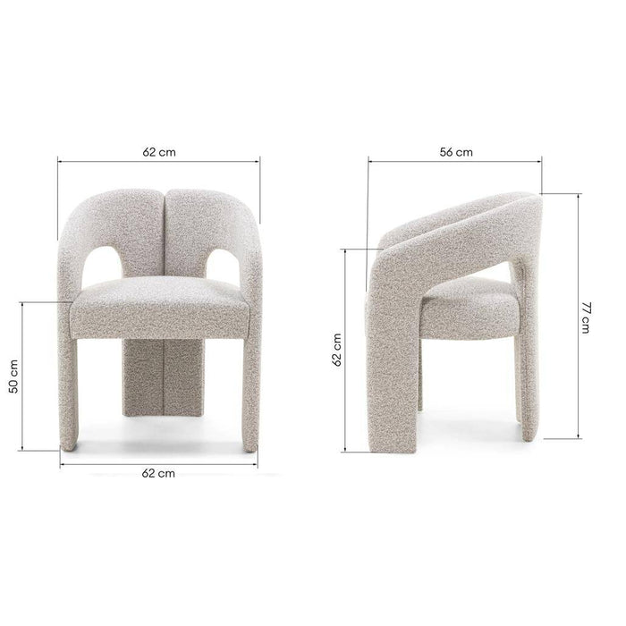 Sedia imbottita JOEL, grigio-beige