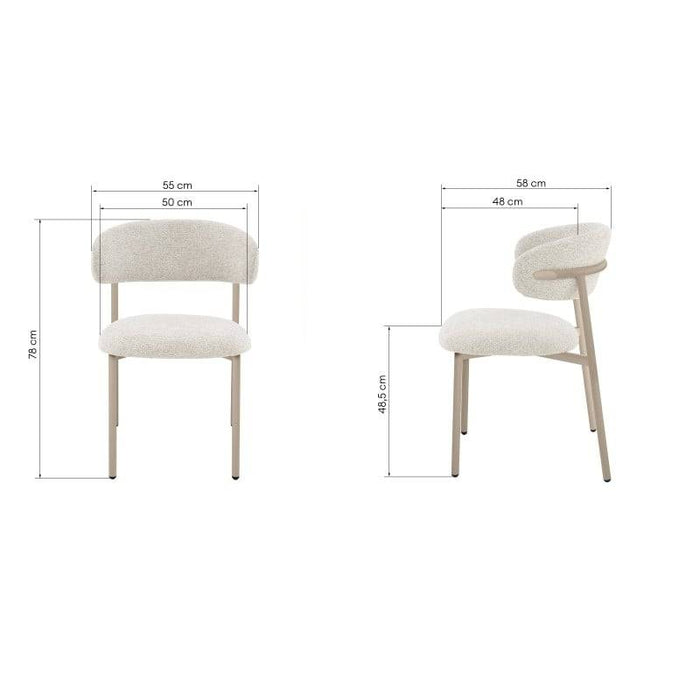 Sedia da pranzo rivestita, beige