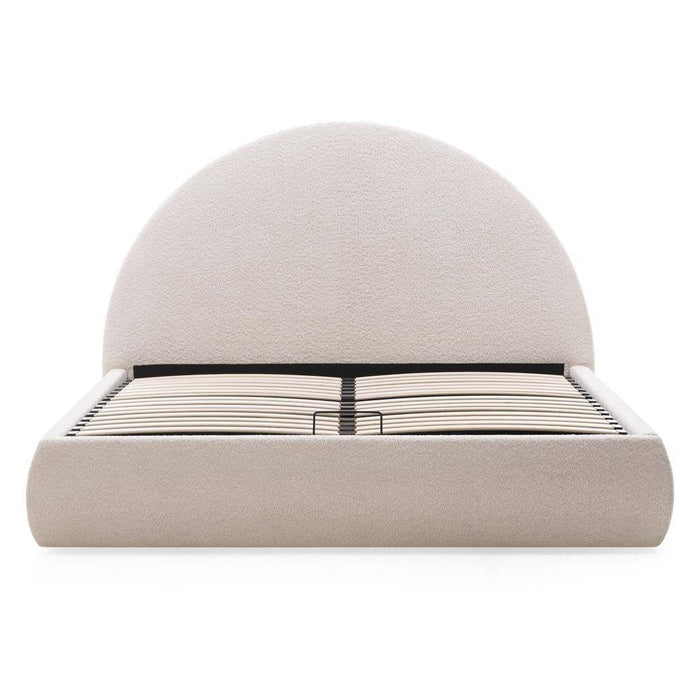 Letto rivestito MIMIQ 160x200 cm, con contenitore, beige