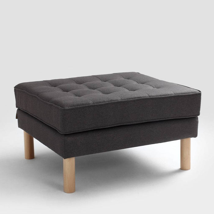 Pouf TOPIC WOOD 75, Carbon, Legno Naturale