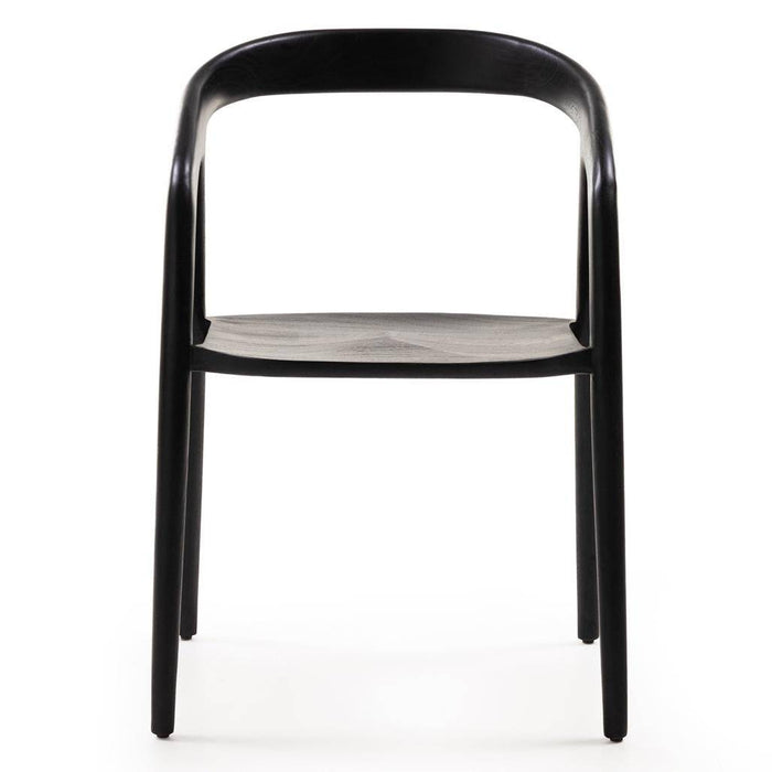 Sedia da Pranzo NIBI OKA, Nero, Legno di Teak