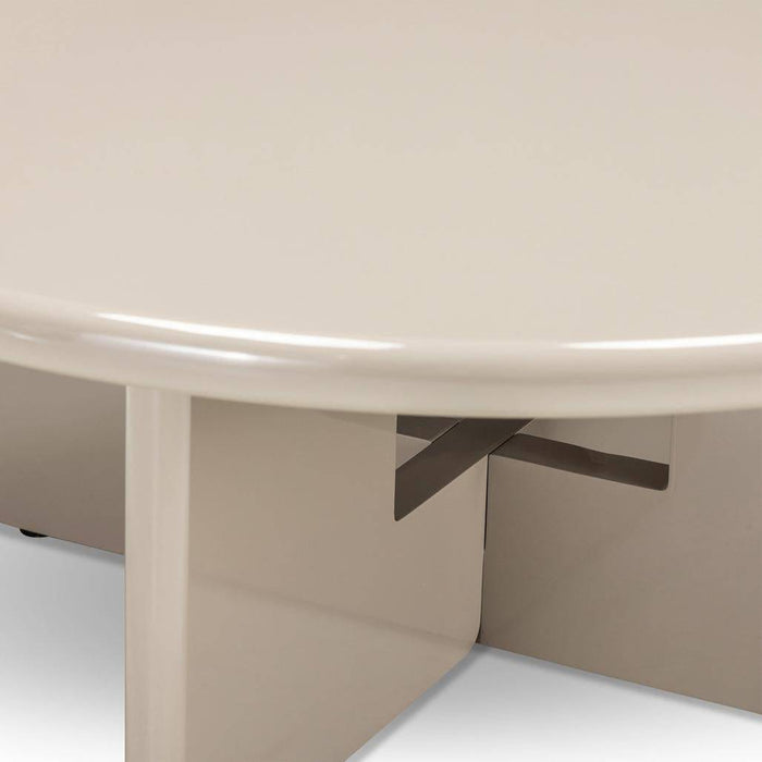 Tavolino da Caffè LARNA 80 cm Beige Lucido